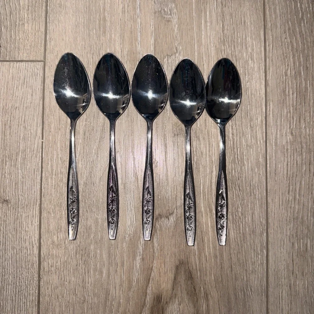 Ekco Rose Cotillion Stainless Flatware Teaspoons 5 pcs  Eterna Taiwan